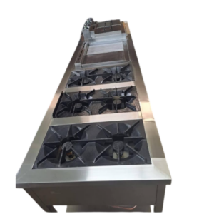 combined cooker  four burner grindle and fryer