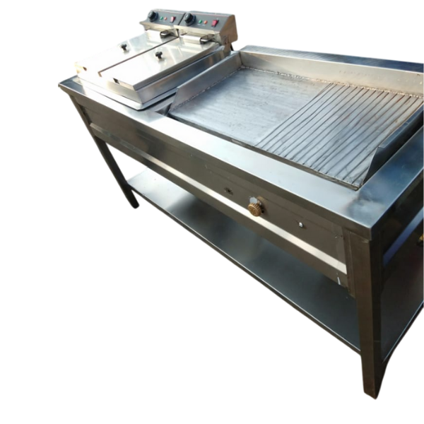 Gas Griddle with Imported Double Fryer
