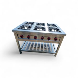 Stainless Steel Six Burner Gas Cooker