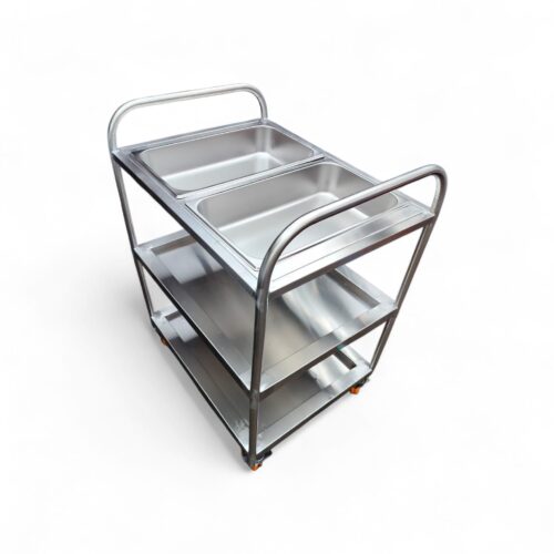 Stainless Steel Food Trolley with Inserts