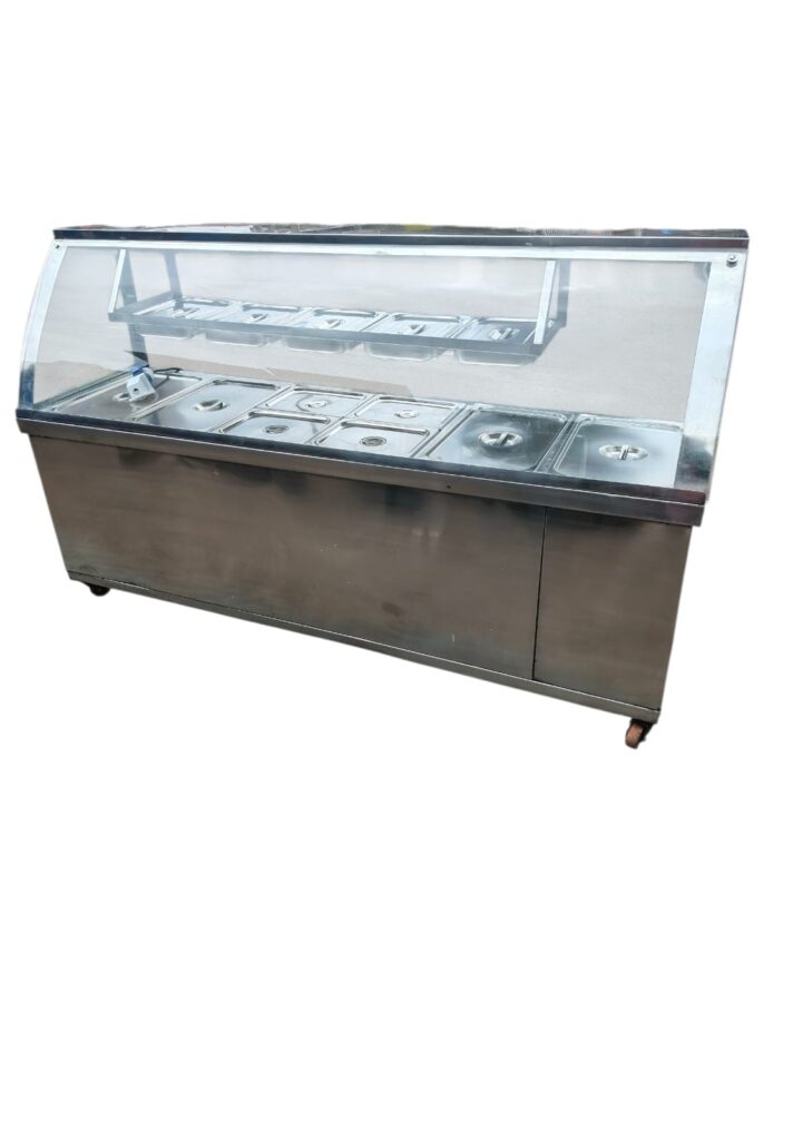 6 Inserts Food Warmer with 5 Overshelf Inserts (Stainless Steel Bain Marie)