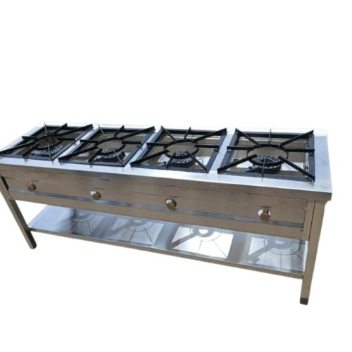 4 Burner Gas Cooker (Commercial Stainless Steel)