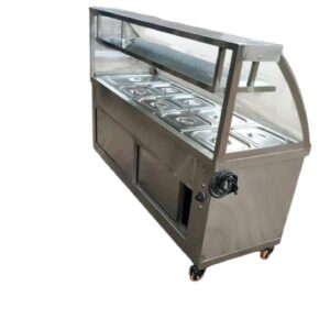 5-Insert Stainless Steel Food Warmer with Overshelf