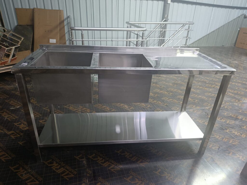 Double Bowl Sink with Worktop