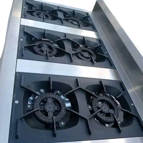 Stainless Steel 6 Burner Double Ring Gas Cooking Range