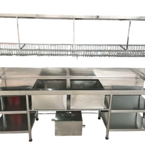 Stainless Steel Double Bowl Sink with Overhead Drying Rack